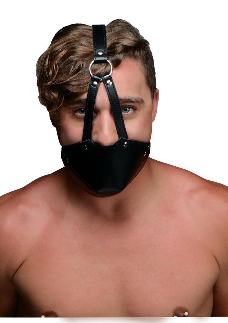 Strict Mouth Harness with Ball Gag - Black