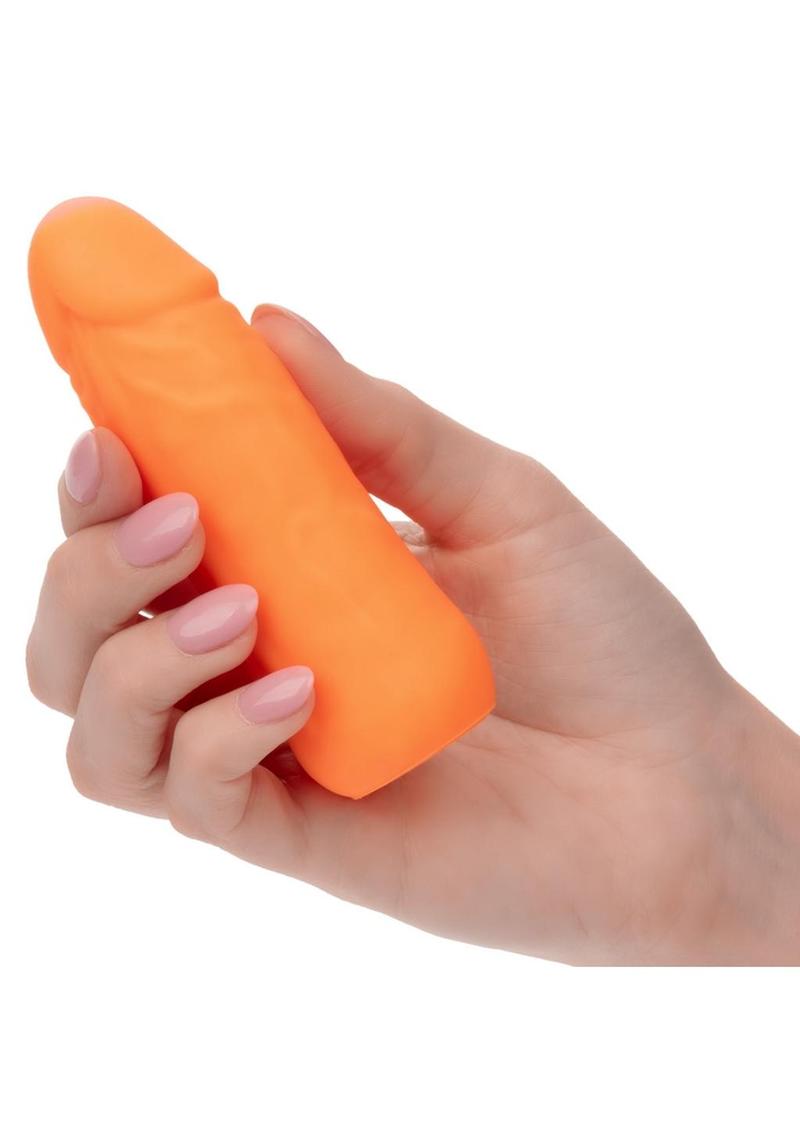 Mini Vibrating Studs Rechargeable Silicone Vibrator - Orange