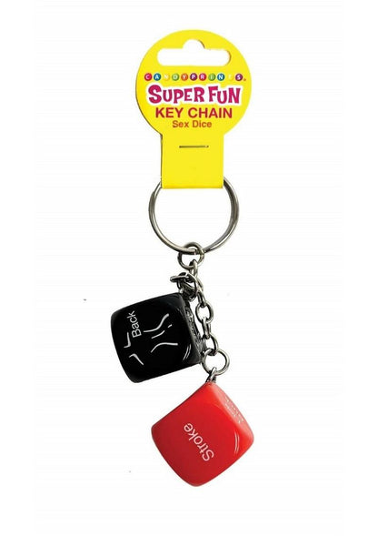 Super Fun Key Chain Sex Dice - Black/Red