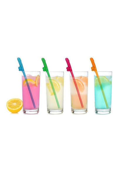 Super Fun Penis Straws - Multicolor - 8 Pack