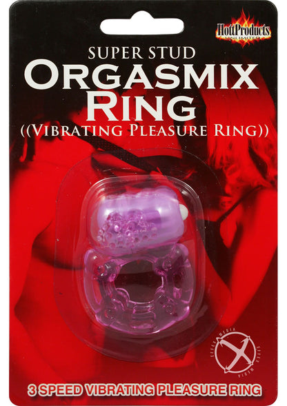 Super Stud Orgasmic Vibrating Silicone Cock Ring Waterproof - Purple