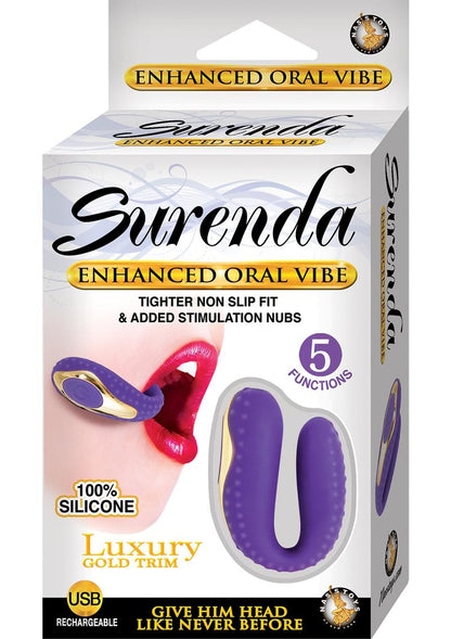 Surenda Enhanced Oral Vibe Rechargeable Silicone Vibrator - Gold/Purple