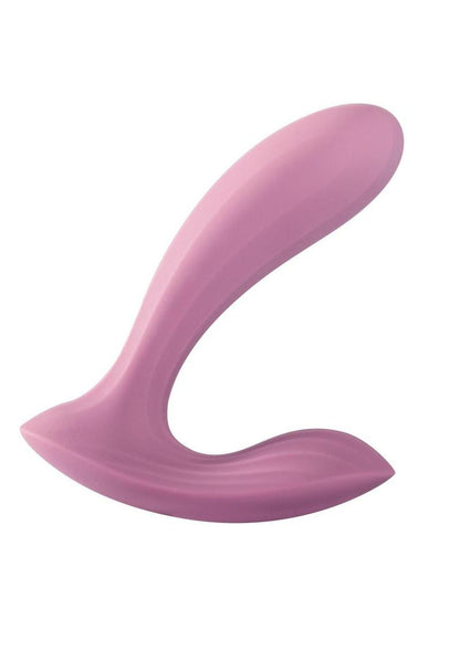 Svakom Erica Rechargeable Silicone App Compatible Dual Vibrator with Clitoral Stimulator and Remote - Pink