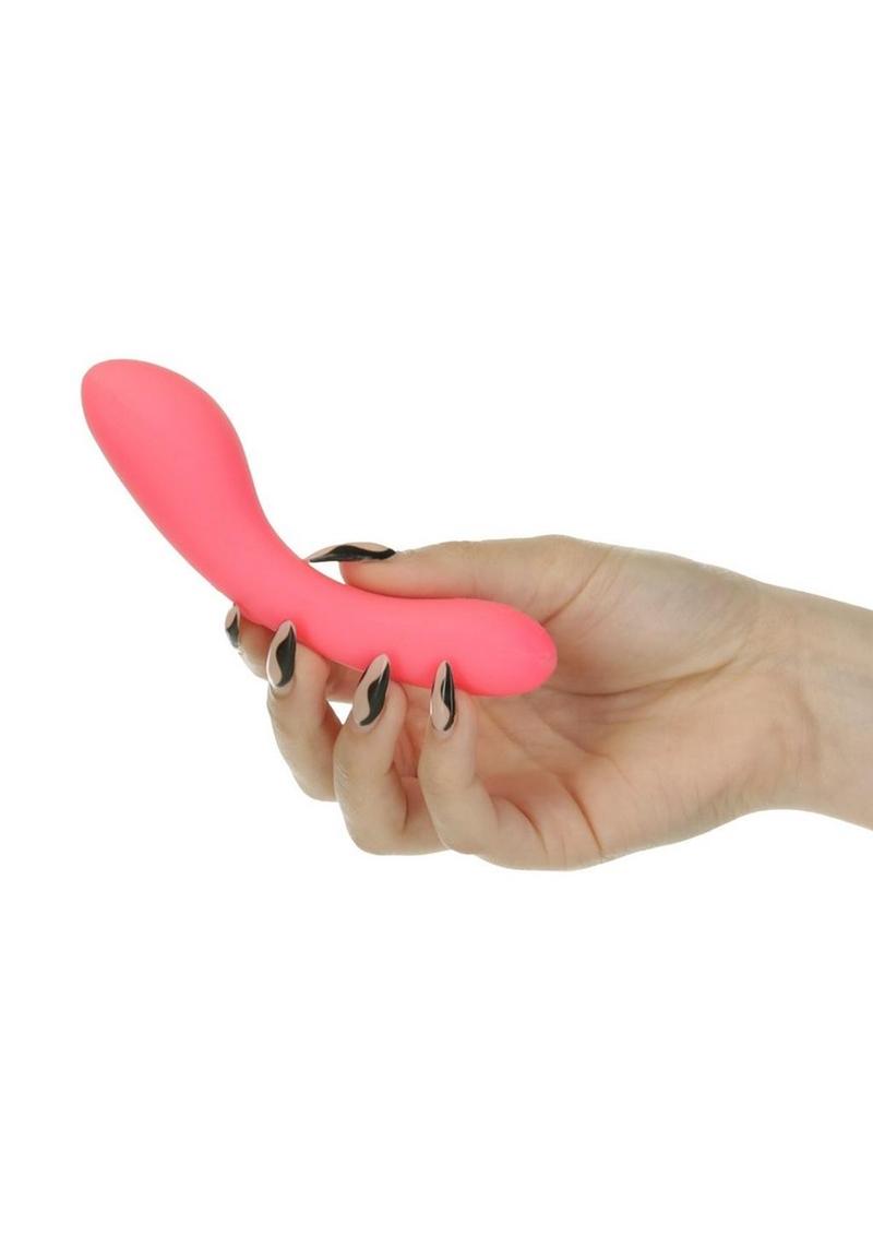 Swan Mini Swan Wand Rechargeable Silicone Glow In The Dark Massager - Glow In The Dark/Pink