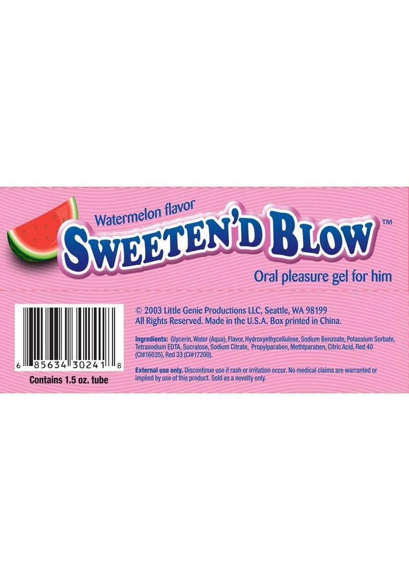 Sweeten D Blow Flavored Oral Pleasure Gel 1.5oz - Watermelon