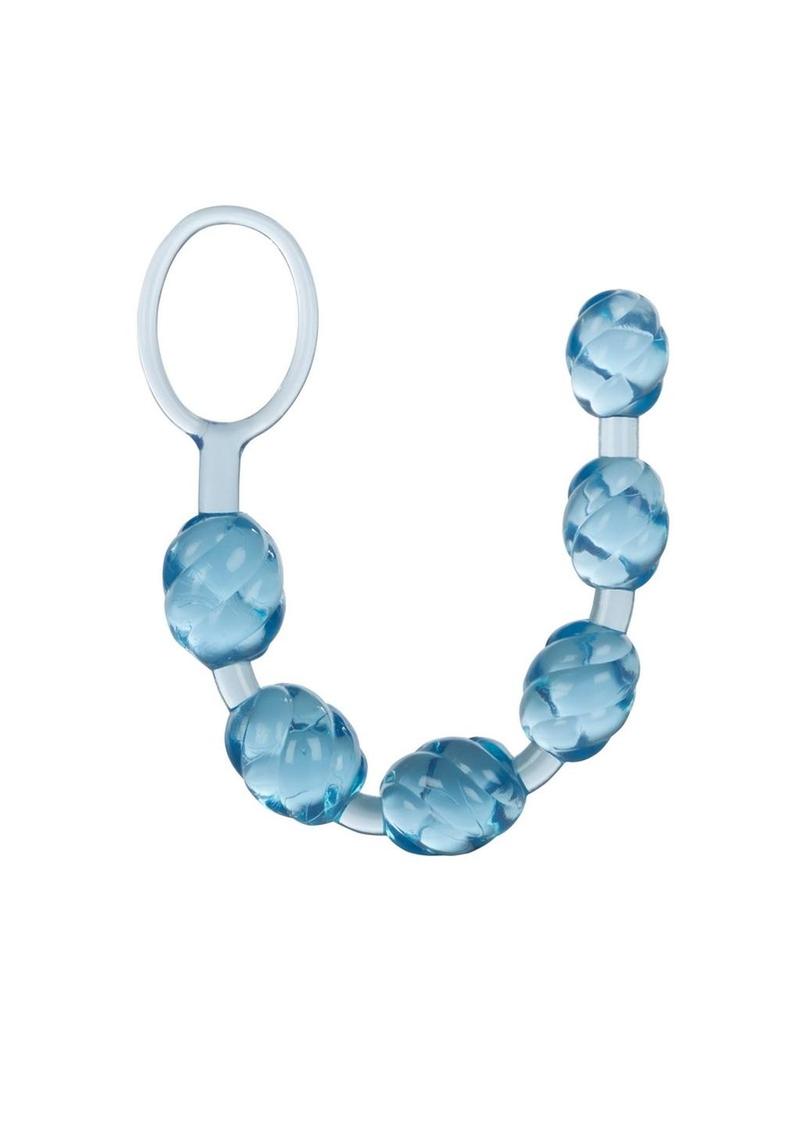 Swirl Pleasure Anal Beads - Blue