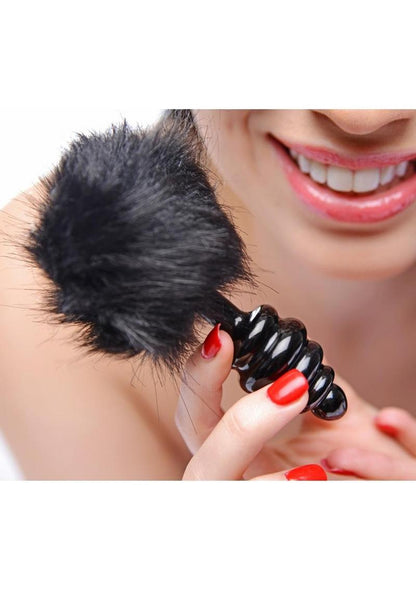 Tailz Bumble Bunny Faux Fur Tail Plug - Black