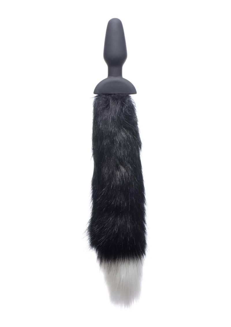 Tailz Moving and Vibrating Fox Tail - Black/Grey