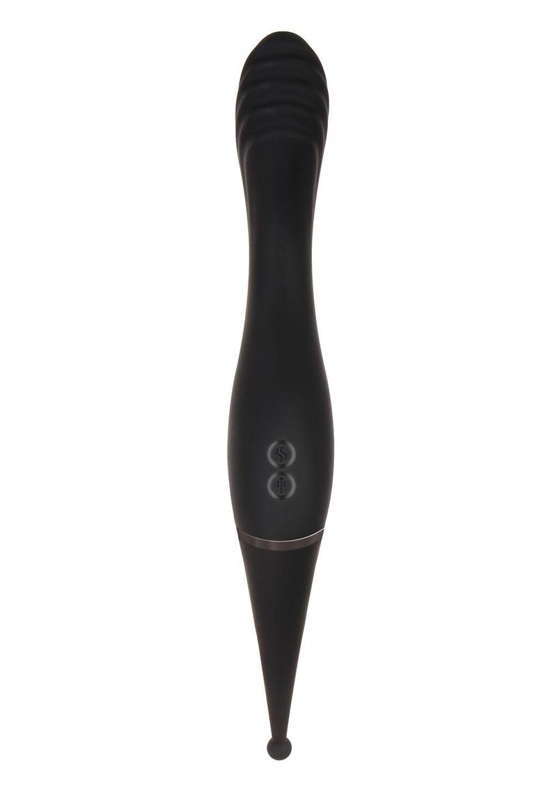 Tantalizing Teaser Rechargeable Silicone Dual End Vibrator - Black