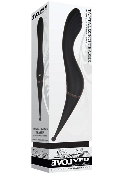 Tantalizing Teaser Rechargeable Silicone Dual End Vibrator - Black