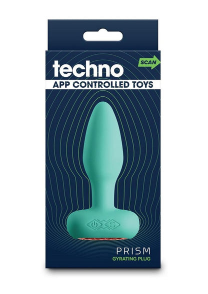 Techno Prism Rechargeable Silicone App Compatible Anal Plug - Teal