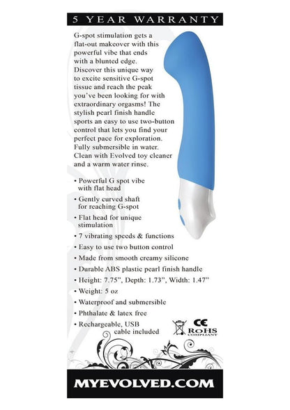 Tempest G Rechargeable Smooth Silicone G-Spot Vibrator - Blue/White