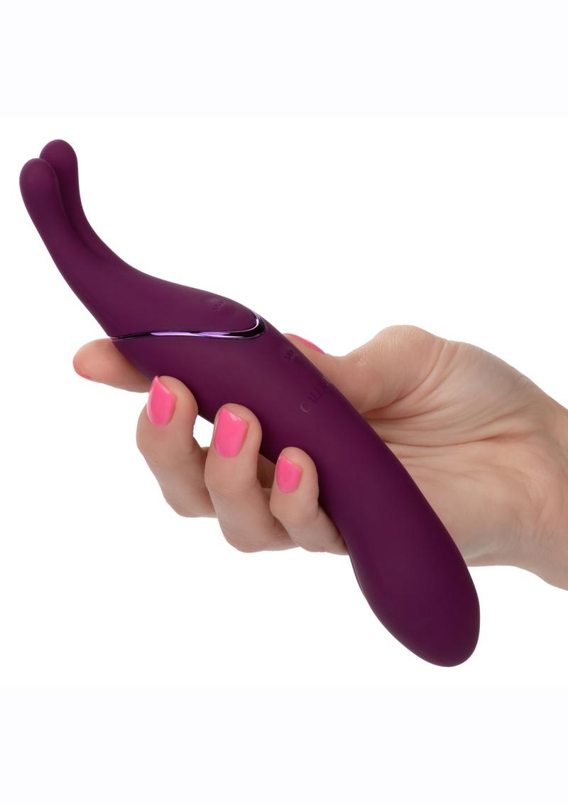 Tempt and Tease Sass Rechargeable Silicone Vibrator with Clitoral Stimulator - Purple