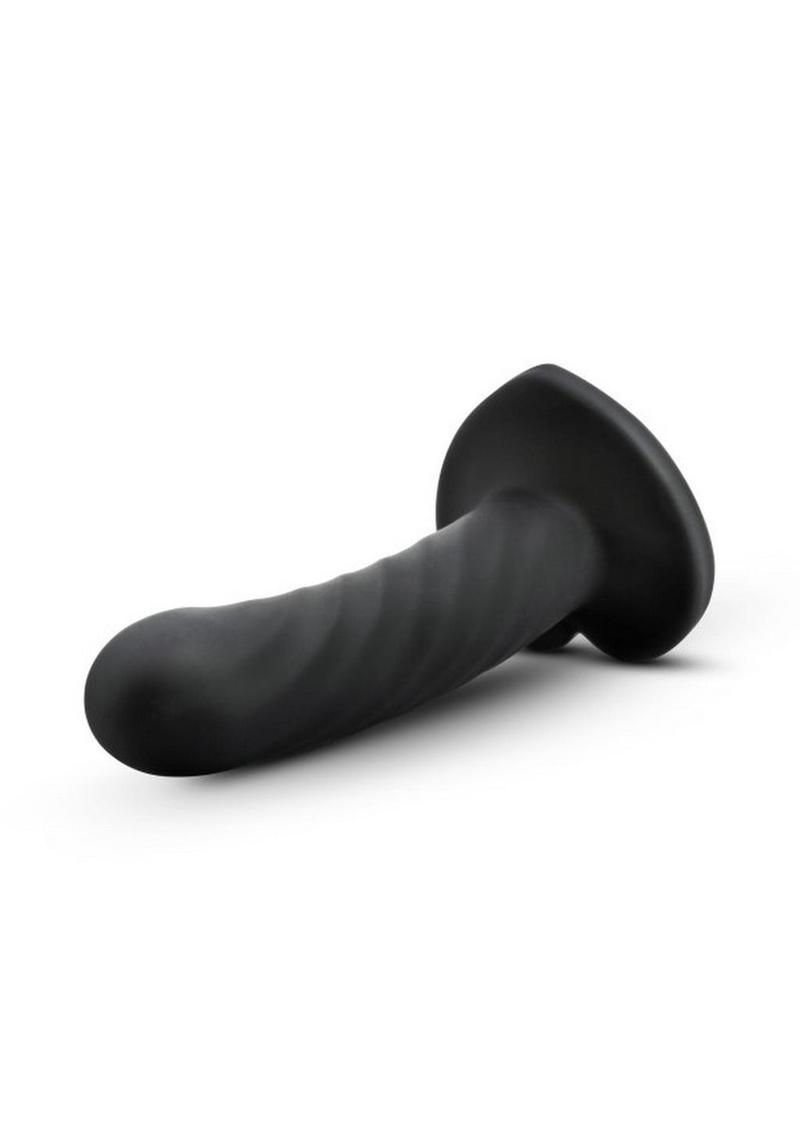 Temptasia Twist Silicone Dildo - Black - Medium - 5.5in