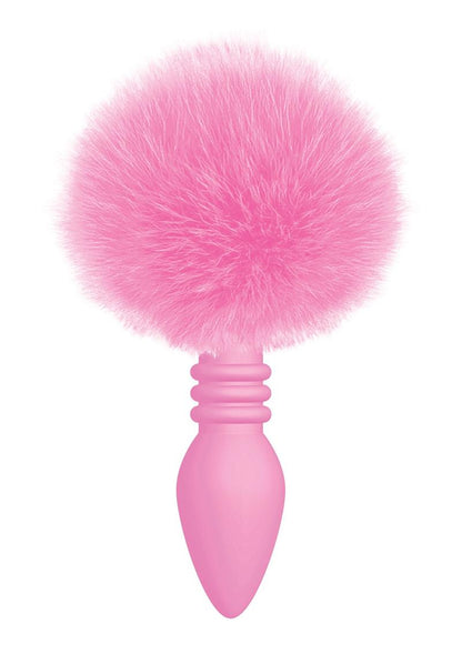 The 9's - Cottontails Silicone Ribbed Bunny Tail Butt Plug - Pink