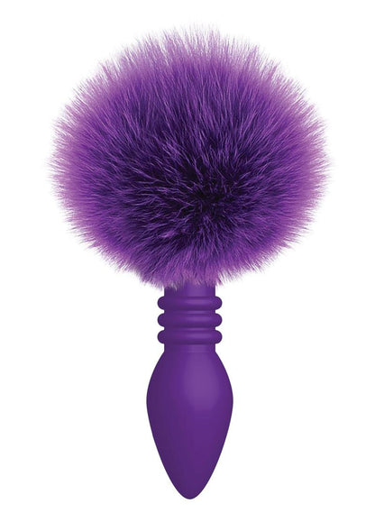 The 9's - Cottontails Silicone Ribbed Bunny Tail Butt Plug - Purple