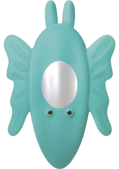 The Butterfly Effect Rechargeable Silicone Dual Motor Vibrator with Remote Control - Green/Teal