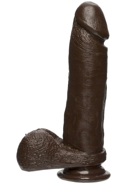 The D Perfect D Firmskyn Dildo with Balls - Black/Chocolate - 8in