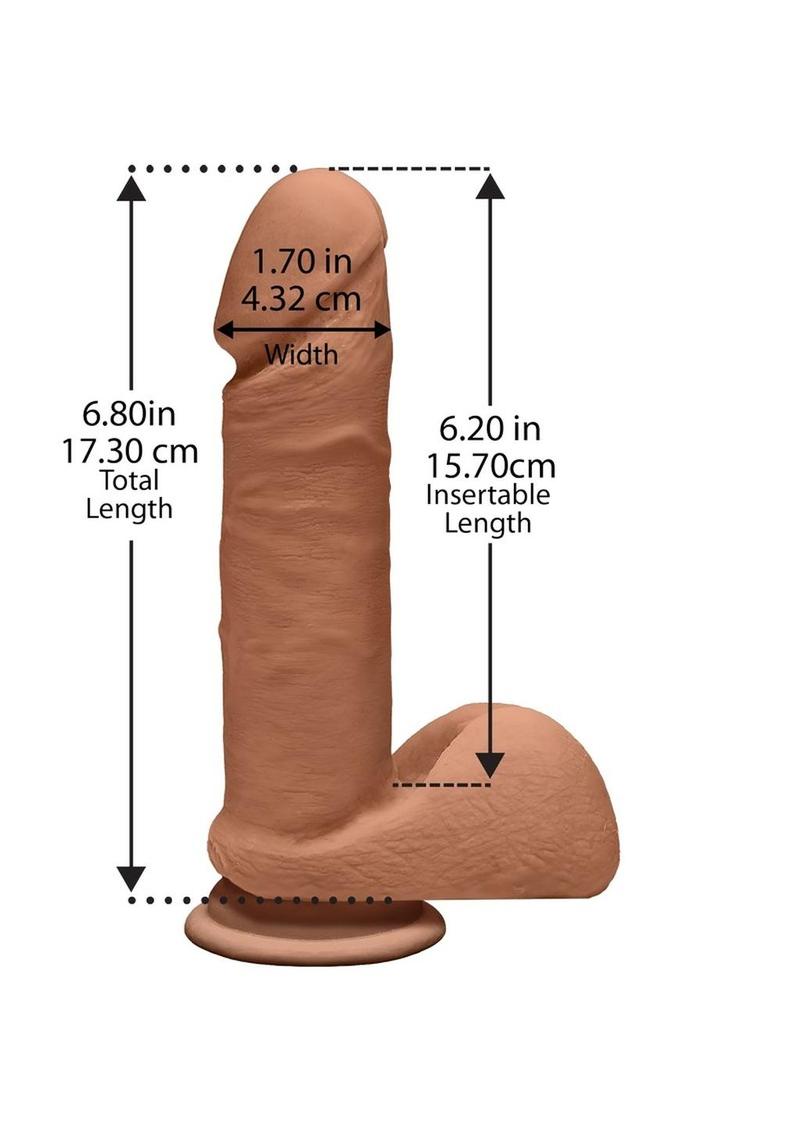 The D Perfect D Ultraskyn Dildo with Balls - Brown/Caramel - 7in