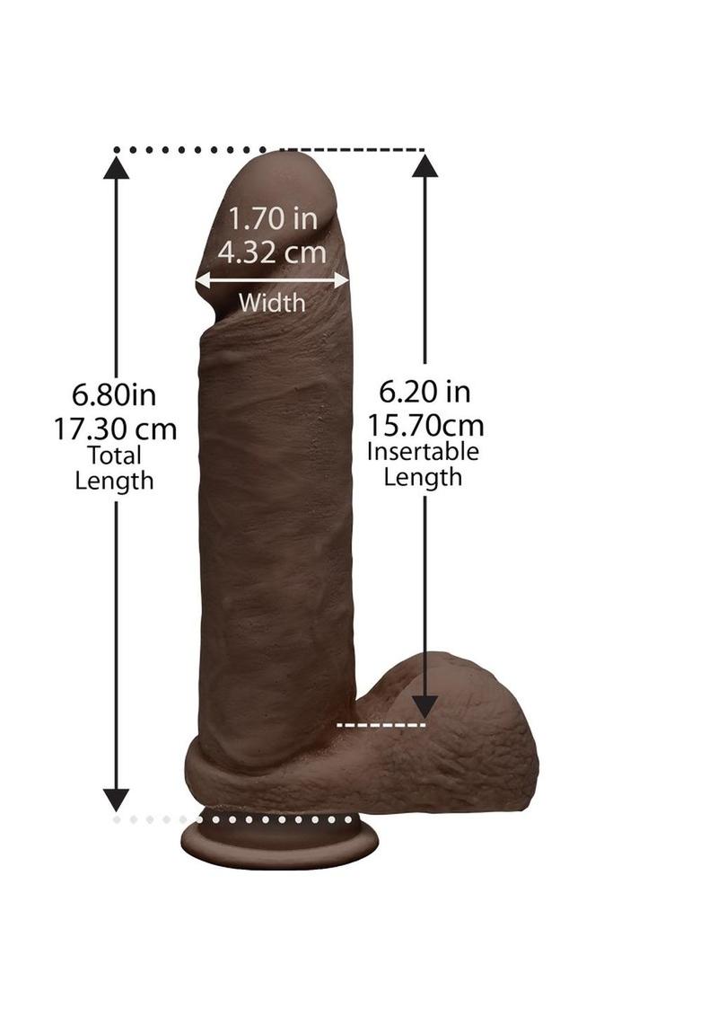 The D Perfect D Ultraskyn Dildo with Balls - Chocolate - 8in