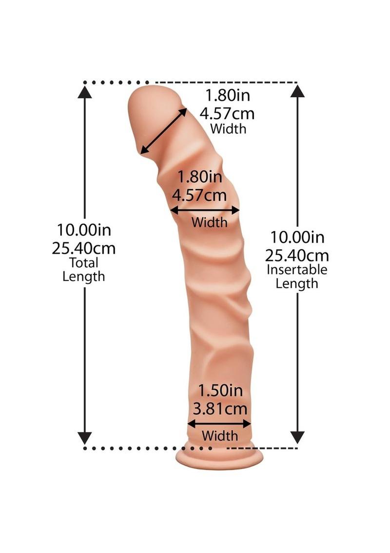 The D Ragin D Ultraskin Dildo - Flesh/Vanilla - 10in