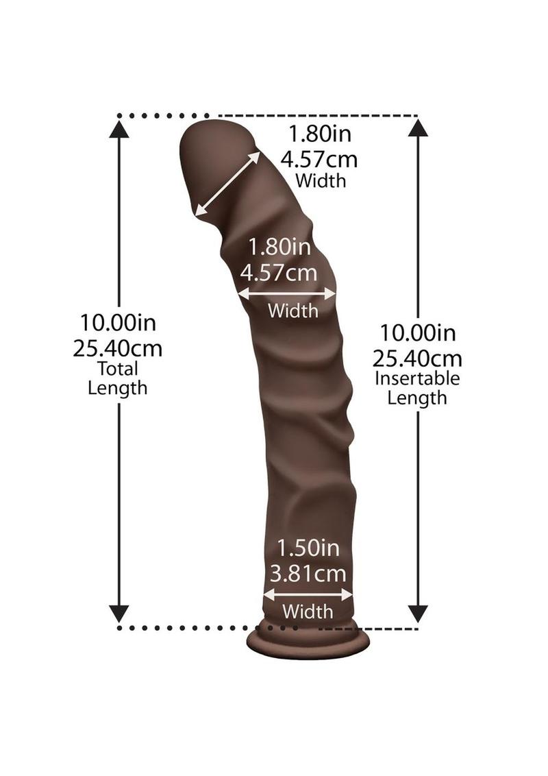 The D Ragin D Ultraskyn Dildo - Black/Chocolate - 10in