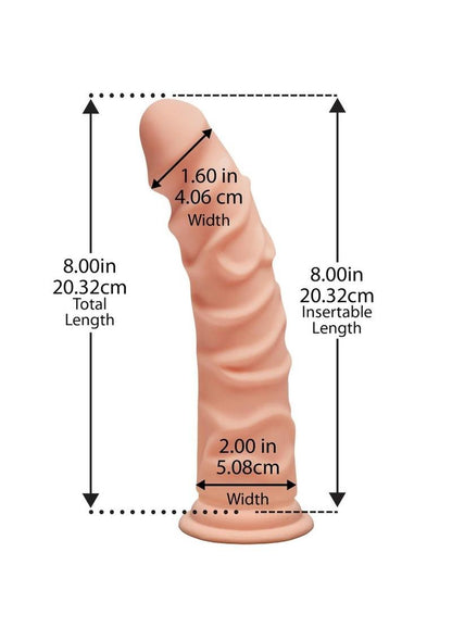 The D Ragin D Ultraskyn Dildo - Flesh/Vanilla - 8in