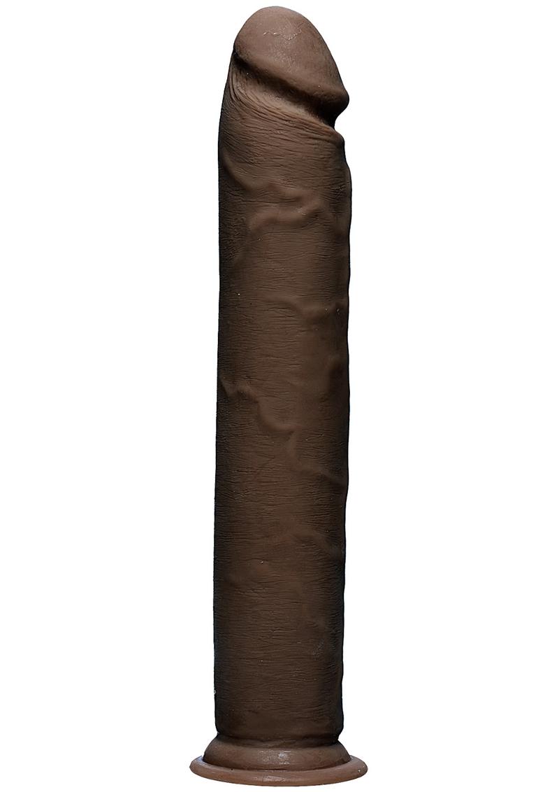 The D Realistic D Ultraskyn Dildo - Chocolate - 12in