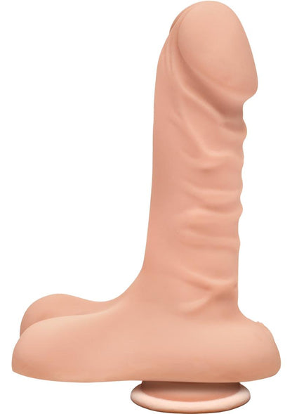 The D Super D Ultraskyn Dildo with Balls - Flesh/Vanilla - 6in