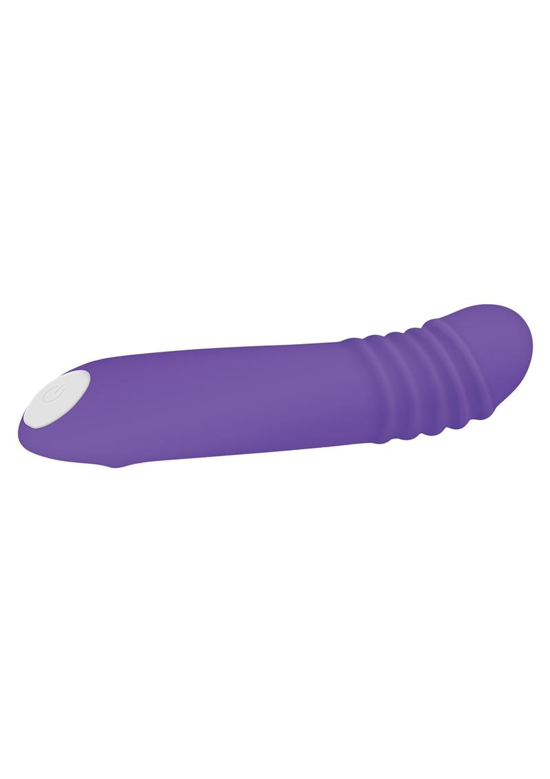 The G Rave Silicone Rechargeable G-Spot Light-Up Vibrator - Purple