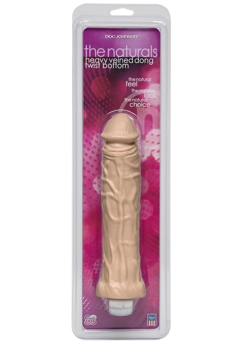 The Naturals Heavy Veined Thin Dildo - Flesh/Vanilla - 8in