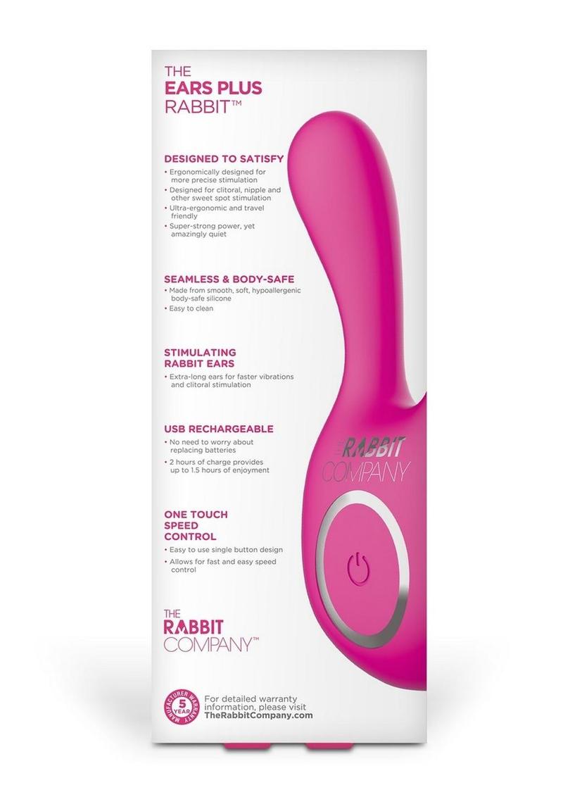 The Ears Plus Rabbit Rechargeable Silicone Stimulator - Hot Pink/Pink