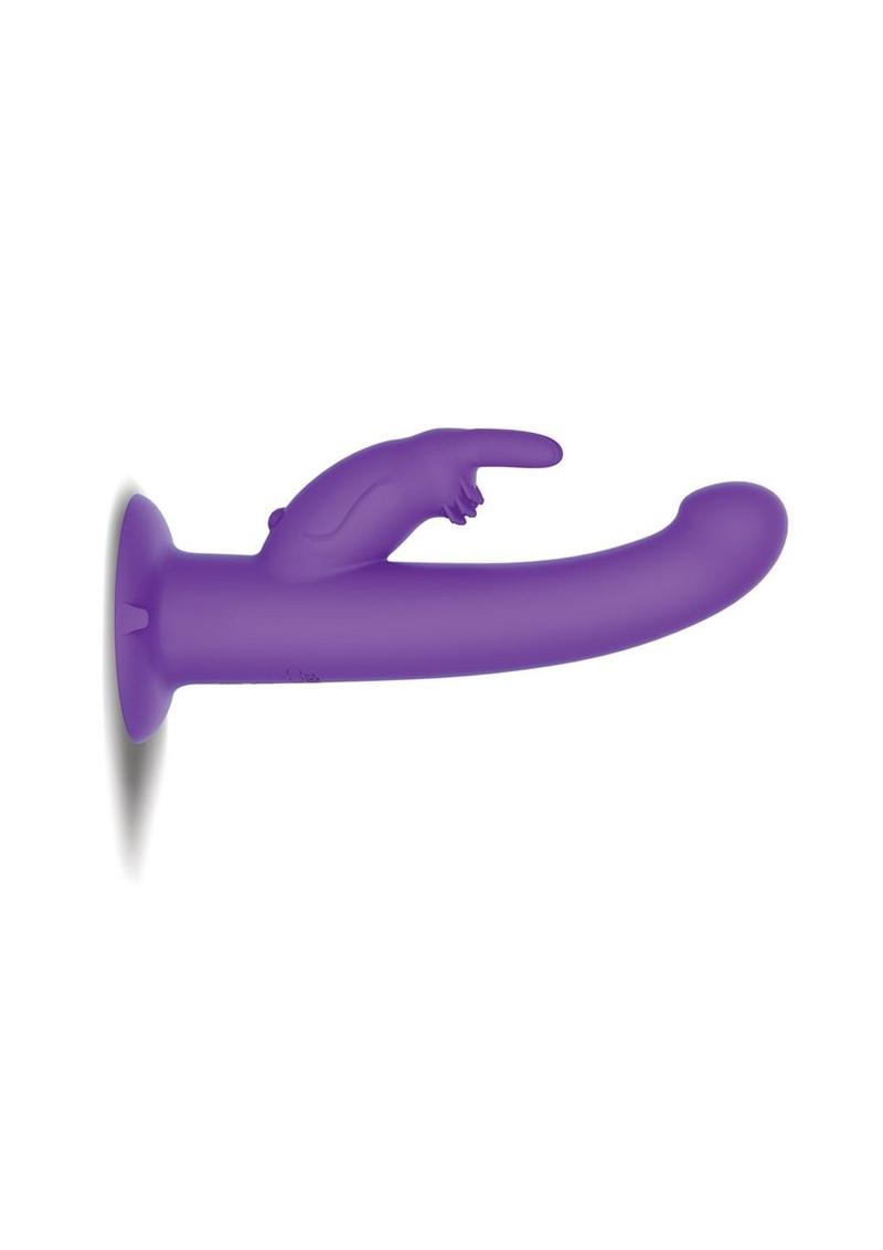 The G-Spot Rotating Rabbit Peg Rechargeable Silicone Vibrator - Purple