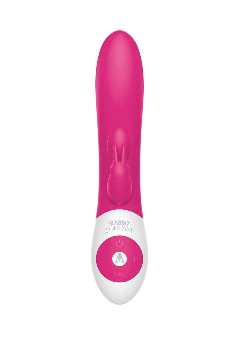 The Kissing Rabbit Rechargeable Silicone Vibrator with Clitoral Suction - Hot Pink/Pink