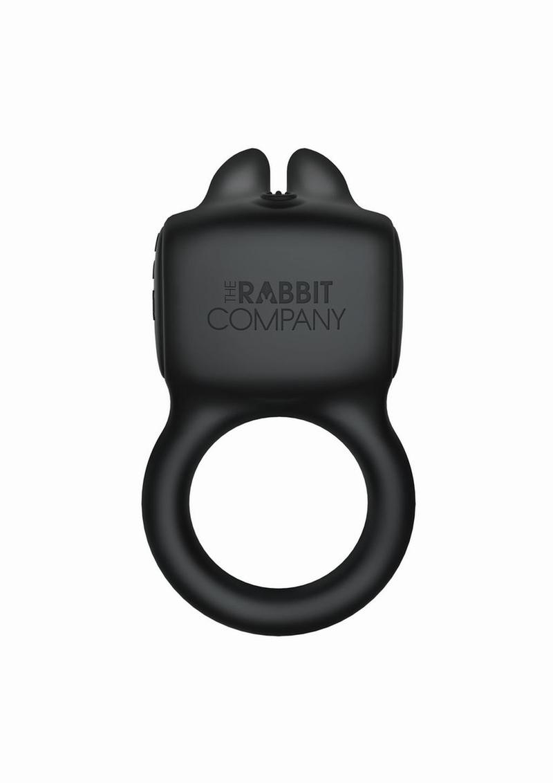 The Rabbit Love Ring Rechargeable Silicone Couples Ring - Black