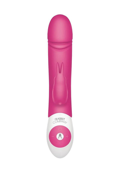 The Thrusting Rabbit Rechargeable Silicone Vibrator with Clitoral Stimulation - Pink