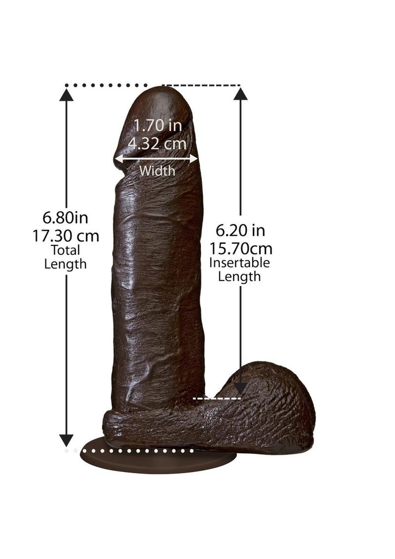 The Realistic Cock Dildo - Black - 6in