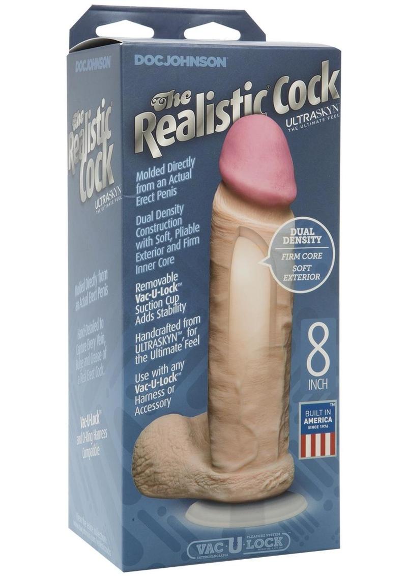 The Realistic Cock Ultraskyn Dildo - Vanilla - 8in