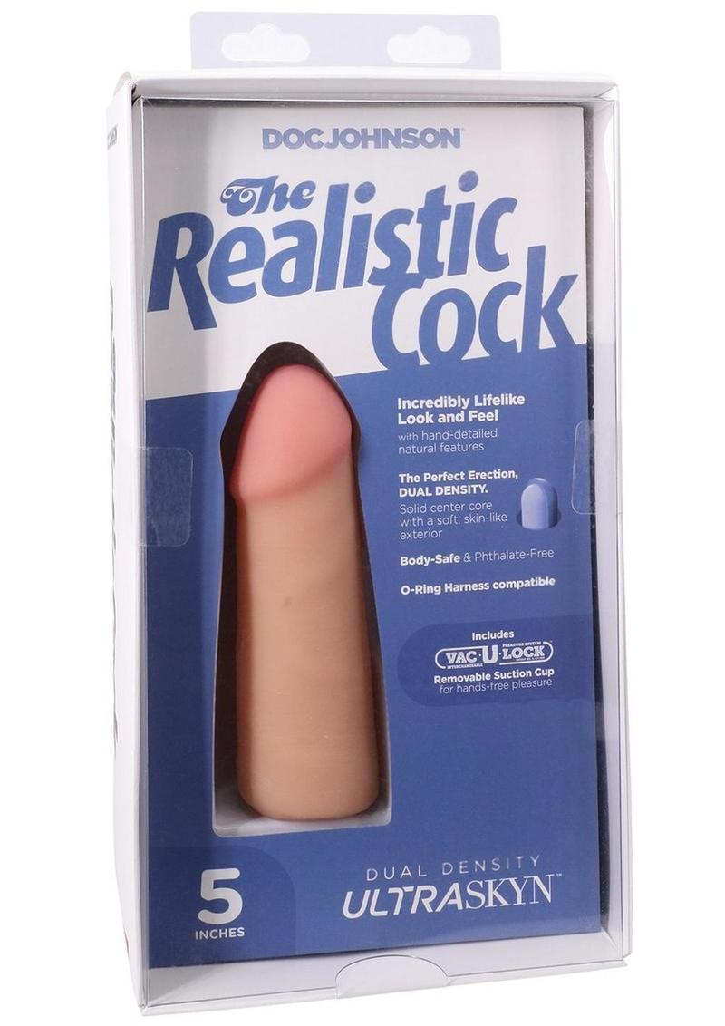 The Realistic Cock Ultraskyn Removable Vac-U-Lock Suction Cup - Vanilla - 5in