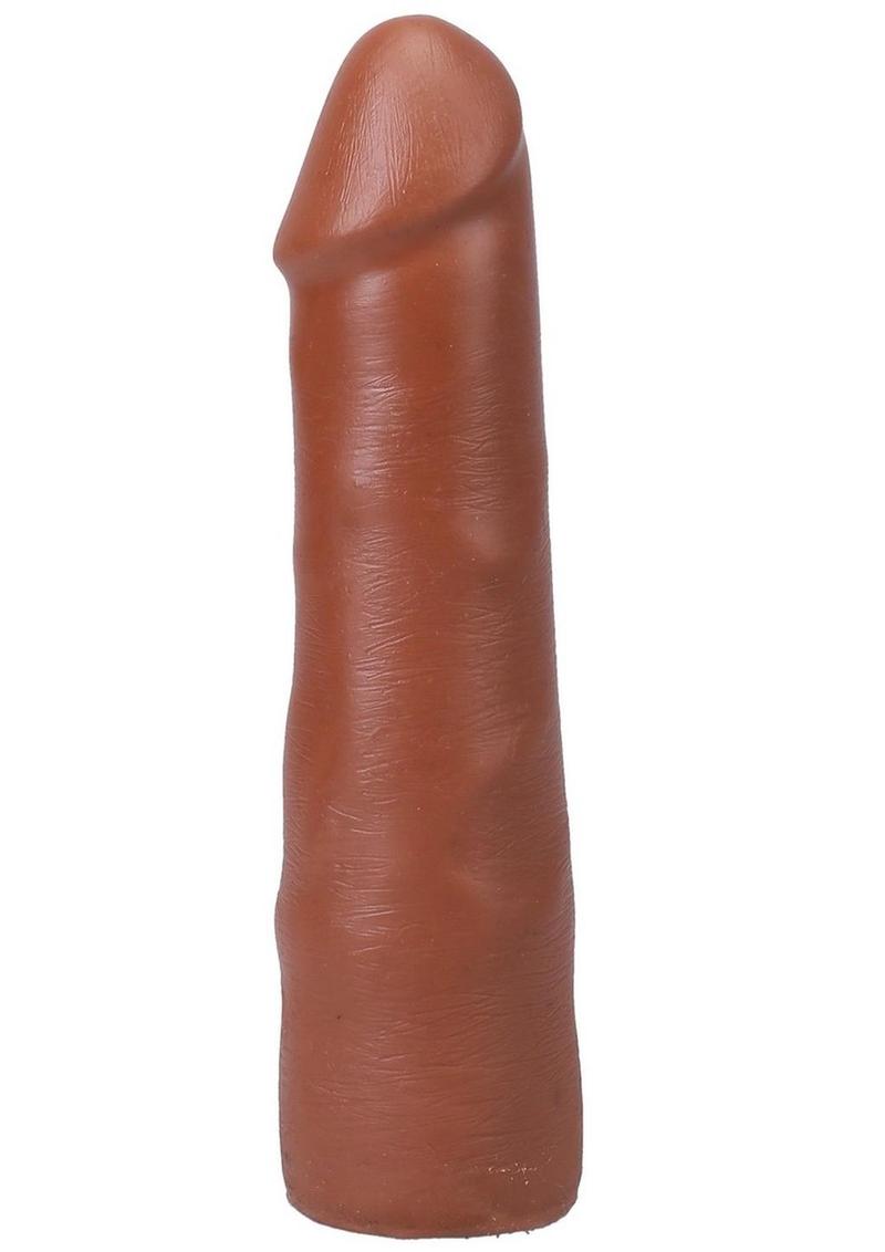 The Realistic Cock Ultraskyn Removable Vac-U-Lock Suction Cup - Caramel/Chocolate - 7in