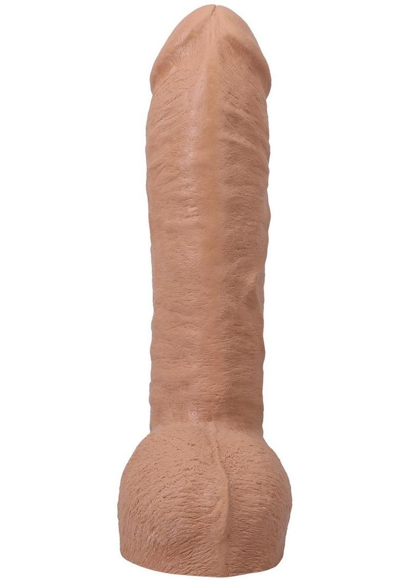 The Realistic Cock with Balls Ultraskyn Hung with Removable Vac-U-Lock Suction Cup - Caramel - 12in