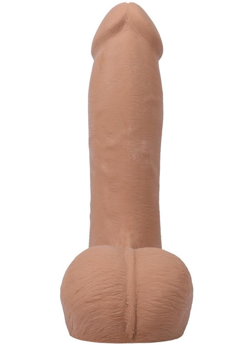 The Realistic Cock with Balls Ultraskyn Removable Vac-U-Lock Suction Cup - Caramel - 7in