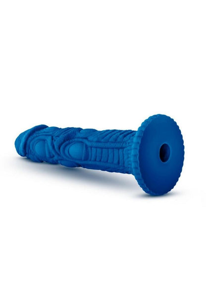 The Realm Draken Lock On Silicone Dildo - Blue - 7.75in