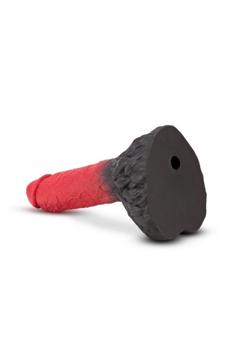 The Realm Lycan Silicone Lock On Werewolf Dildo - Black/Red