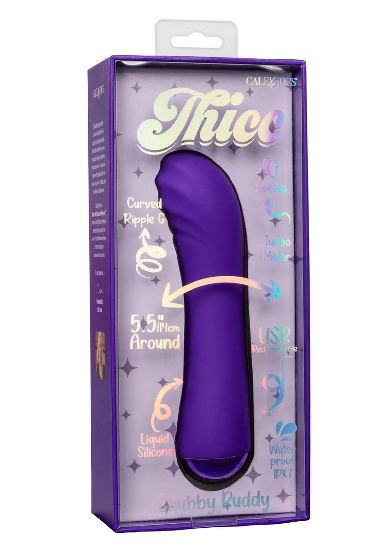 Thicc Chubby Buddy Rechargeable Silicone G-Spot Vibrator - Purple