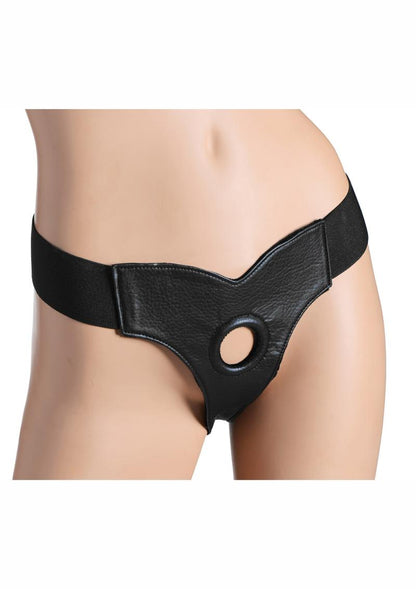 Thinz Bailey Velvet Lined Elastic Strap-On Harness - Black