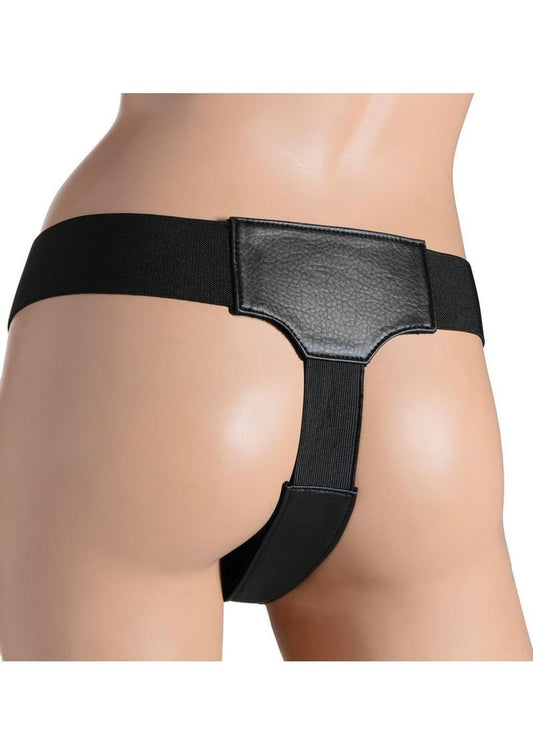 Thinz Bailey Velvet Lined Elastic Strap-On Harness - Black