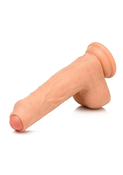 Thinz Uncut Dildo with Balls - Vanilla - 7in