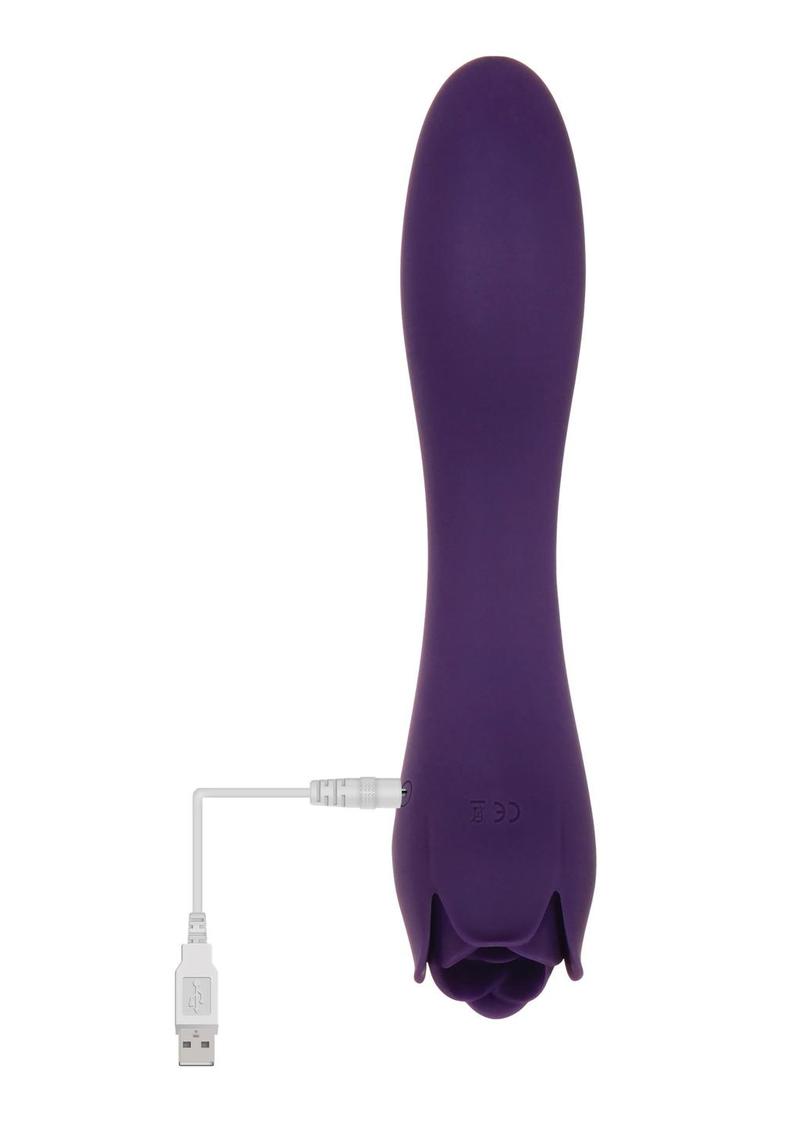 Thorny Rose Rechargeable Silicone Dual-End Vibrator - Purple