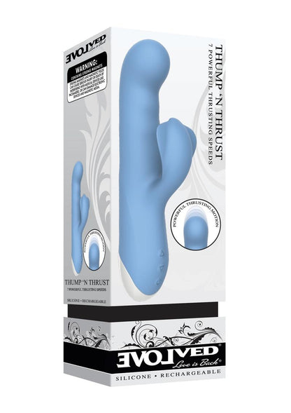 Thump and Thrust Rechargeable Silicone Vibrator with Clitoral Stimulator